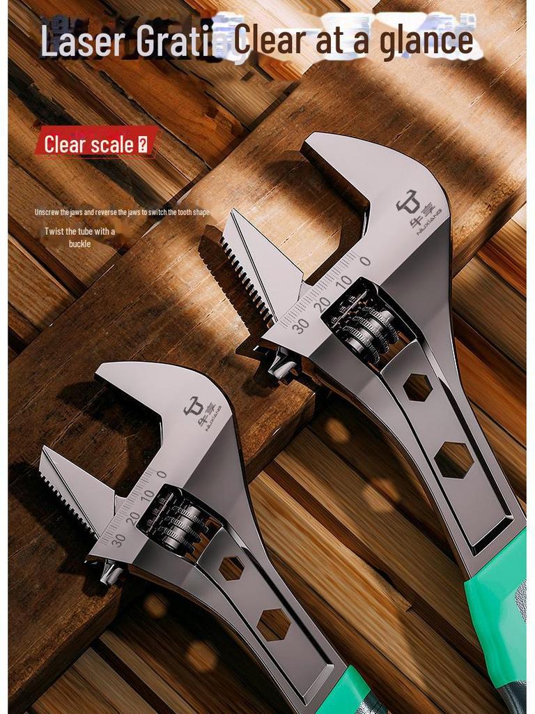Industrial-Grade Adjustable Wrench: 0-36mm Dual-Purpose, Rust-Proof, Waterproof