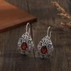 New Trendy Needle Women's Earrings Red Stone Stud Hoop Earrings for Women Bohemia Earrings Engagement Party Jewelry