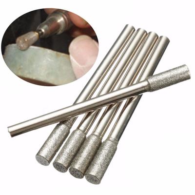 5pcs New Diamond Grinding Burr Drill Bits 4mm Grinding Diameter For Rotary Tool
