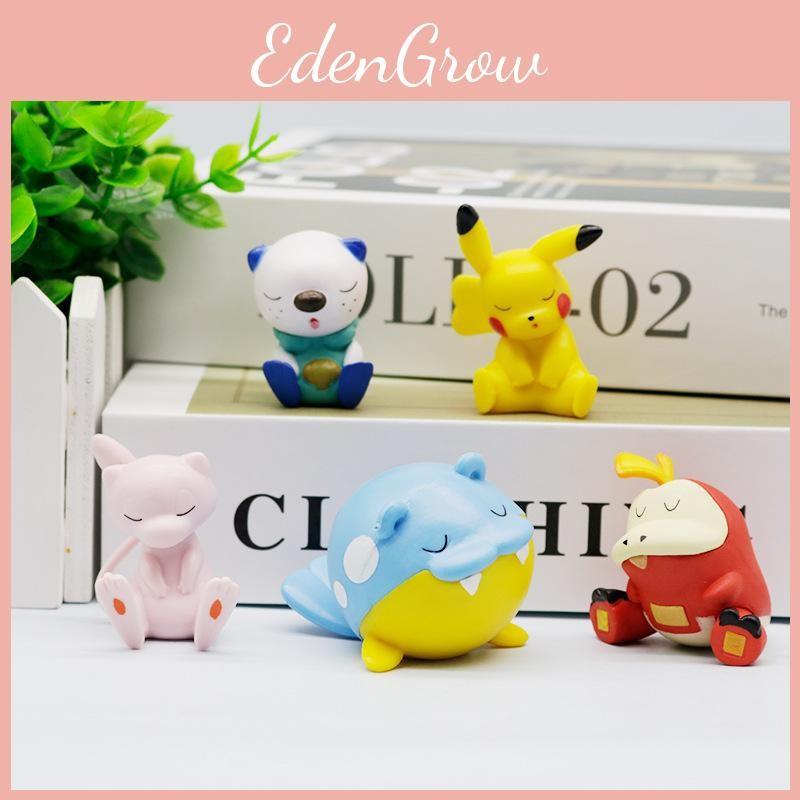 Pikachu 5pcs Sleeping Action Figure Capsule Toy Anime Collectible Doll