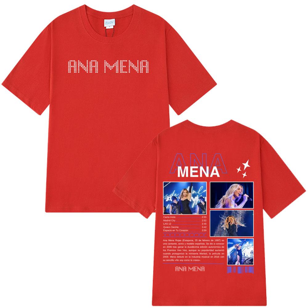 Zpěvačka ANA MENA Turné 2025 Tričko Pánské Dámské Módní Tričko Bavlna Krátký rukáv Volné Ležérní Estetické Harajuku Trička Topy