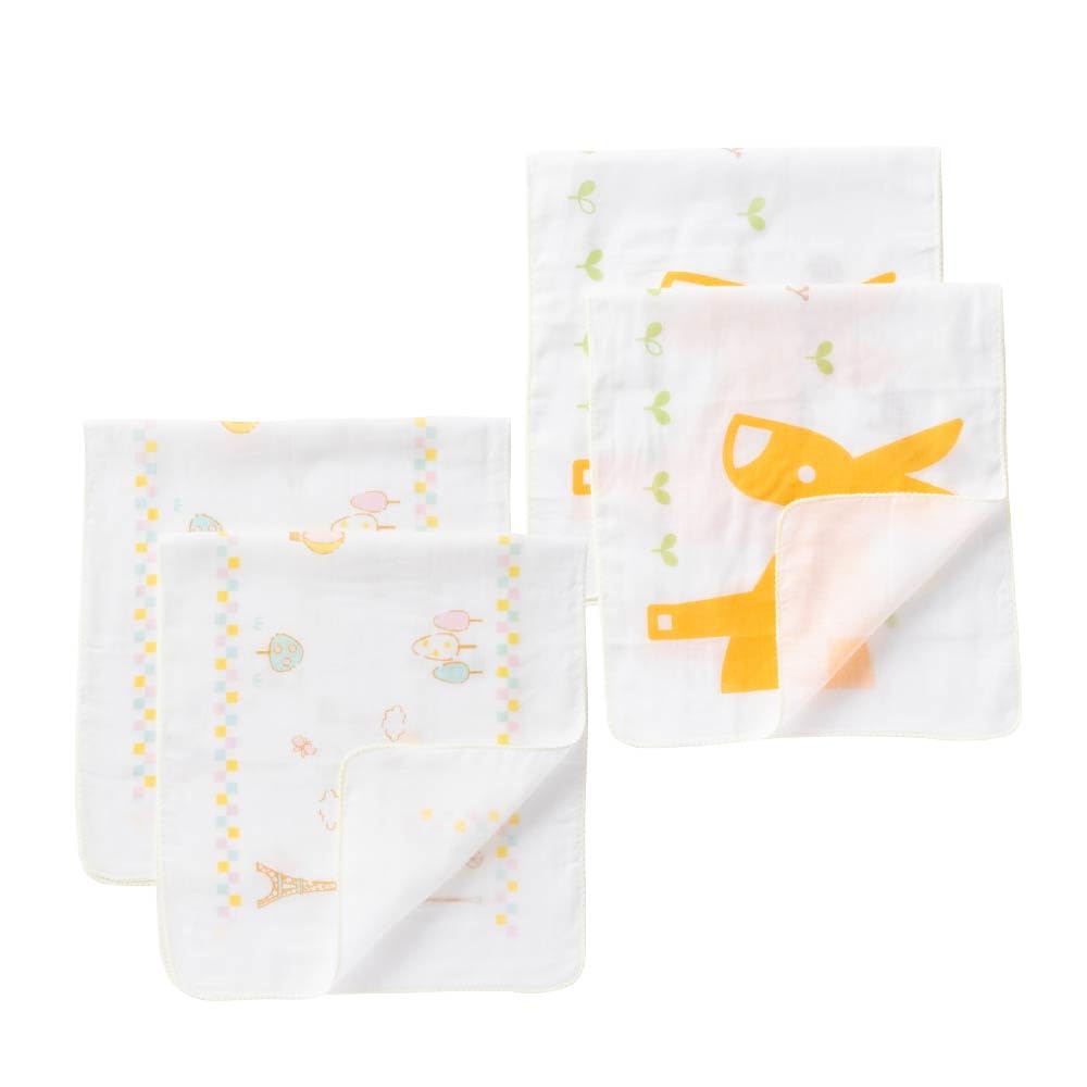 Made In Baby Bath Perfect for Large Baby Includes Baby and Donkey Designs Donkey X Eiffel Japan, Gauze, 4-Piece Set, 100% Cotton, Soft, Pregnancy,
