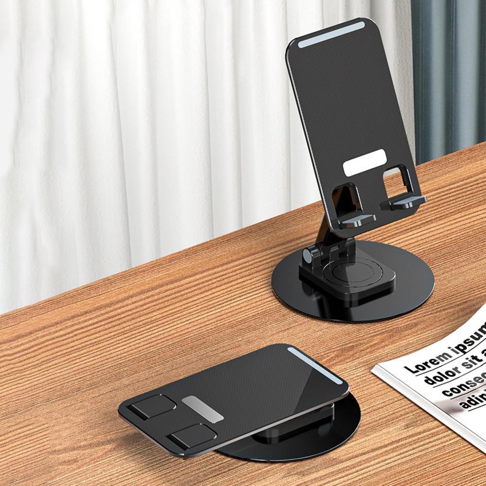 

K39B Desktop Mobile Phone Tablet Holder Stand Rotatable Aluminum Alloy Bracket Black