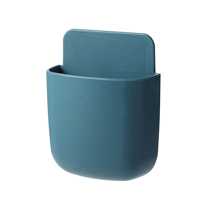 Multifunctional Wall Mounted Storage Box Mobile Phone Plug Holder Stand Rack Remote Control Storage Organizer Case
