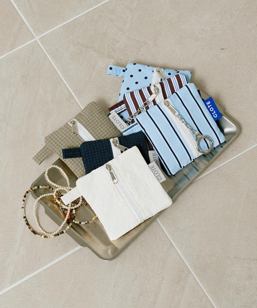 Clote Keyring Pouch - Striped Blue