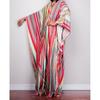 Women Ethnic Print Kaftan Beach Dress Plus Size Swimsuit Cover Up