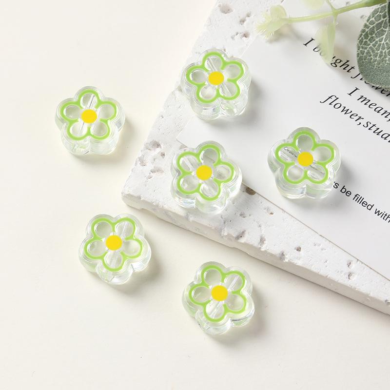 Acrylic Five-Pointed Star Flower Beads for DIY Jewelry Accessories