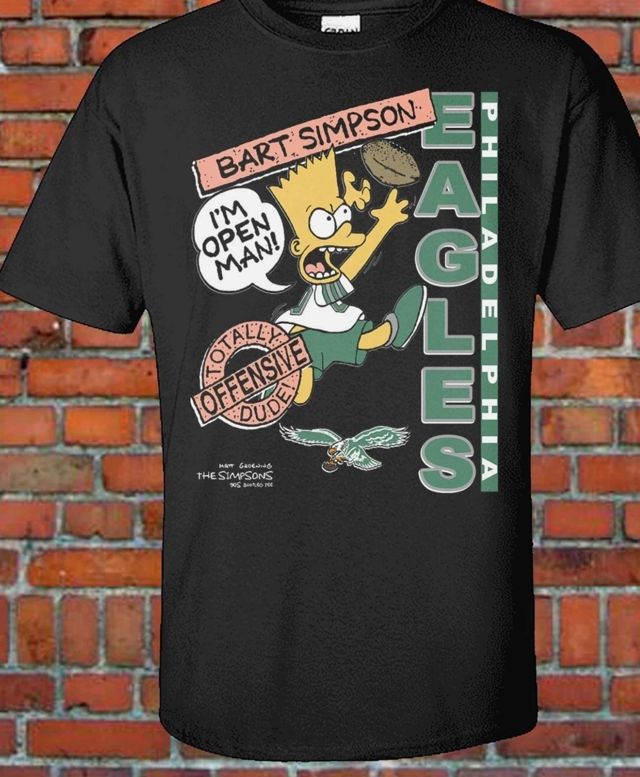 Bart Simpson Eagles 90s Style Bootleg Tee Design Recreated S