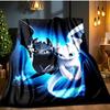 Energetic Alien Character  Blanket Flannel Throw for Sofa, Indoor, Camping, Living Room, Office, Chair, And Bed Soft Birthday Gift