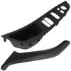 BMW 5 F10 F11 09-17 Black Interior Handle for Left Front Door, 2-Hole & Black Leather Interior Handle for Right Front Door, 2 Pcs Set
