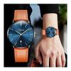 Men's Watch, Ultra Thin 6.5MM, Simple Fashion, Casual Business Watch, Japanese Quartz Movement, 40mm Dial, Genuine Leather Band, Unisex (Yellow Band,