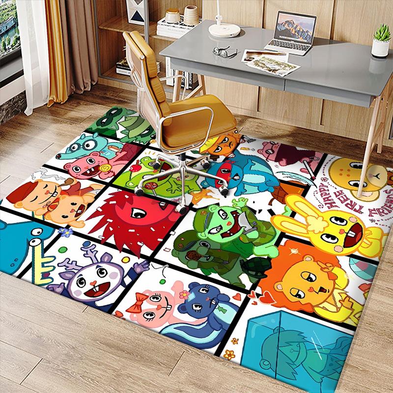 Happy Tree Friends2 Printed Absorbent Washable Carpet, Non-Slip Bathroom Mats, Kitchen Rugs, Yoga Mat,Living Room Entrance, Camping Picnic Rugs