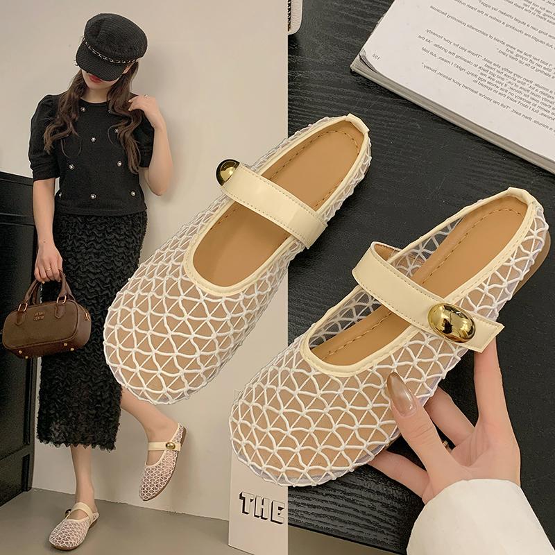 Fashion Shoes Ladies' Slippers Lace Slipers Women Cover Toe 2025 Flat Rubber Slides Shoes Cover Toe Lace Slippers Flat Slides Slipers Wo