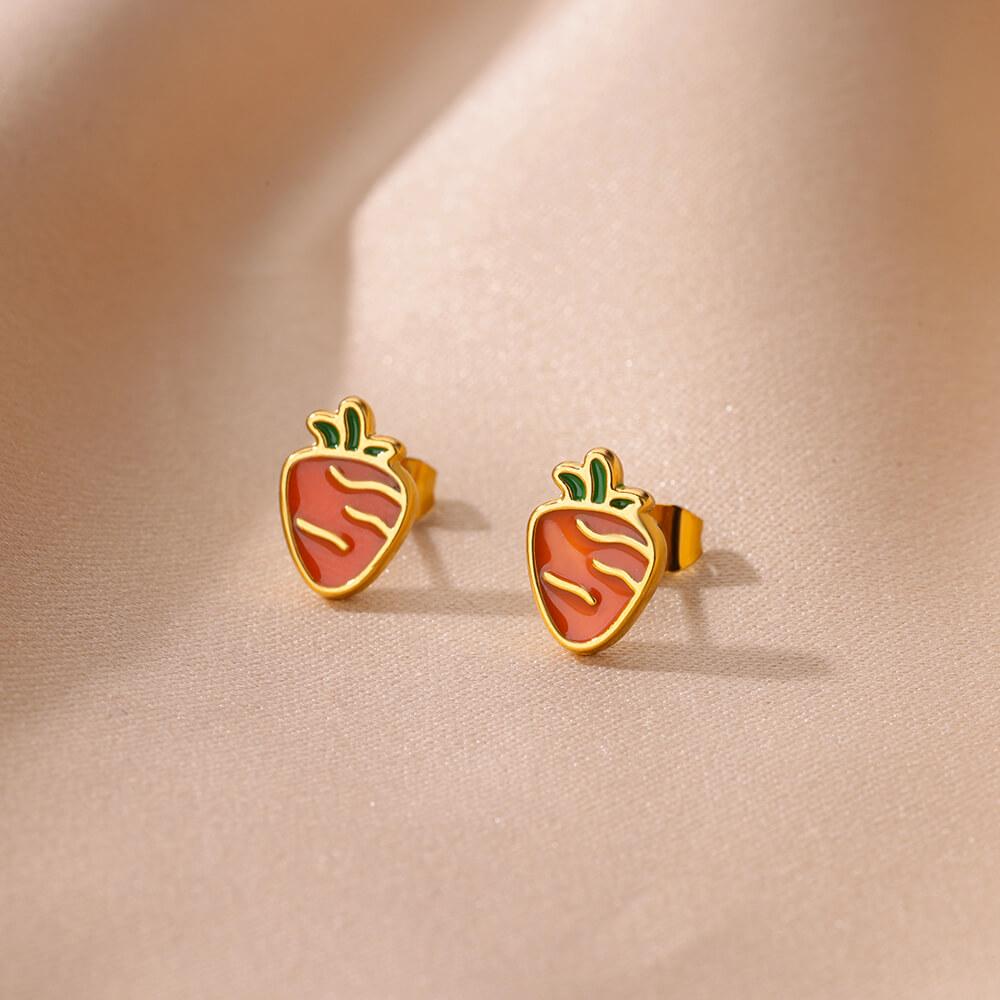 Winzige bunte Emaille Seestern Edelstahl Ohrringe für Frauen Trendige goldfarbene Stecker Ohrringe Wasserdicht Urlaub Zirkon Geschenk