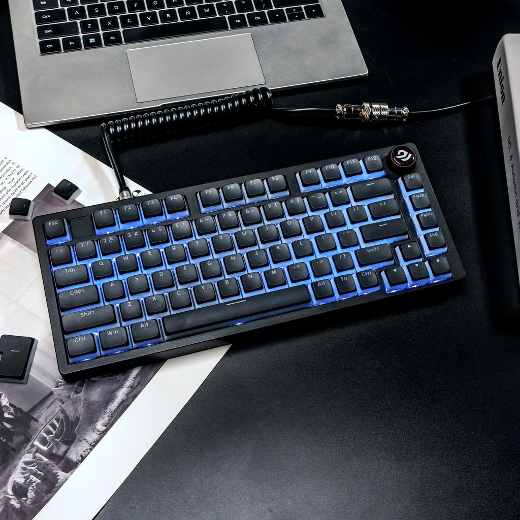 XVX Pudding Keycaps 117 Keys XDA Profile Translucent PBT Keycap Set Onyx Black Keycaps for Mechanical Keyboards with Cherry - Shine-Through