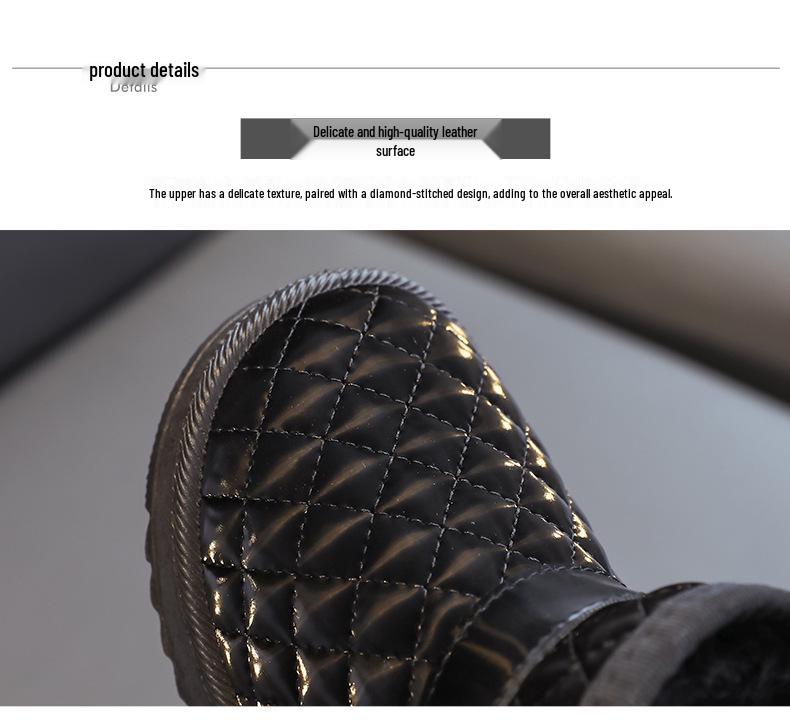 Bottes d'hiver imperméables pour filles doublées en polaire - Antidérapantes, chaudes chaussures de neige pour enfants