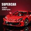 3380PCS Red Supercar Building Blocks Assembled Model Children's Car Assembled Toys Boys Birthday Gift Christmas Gift