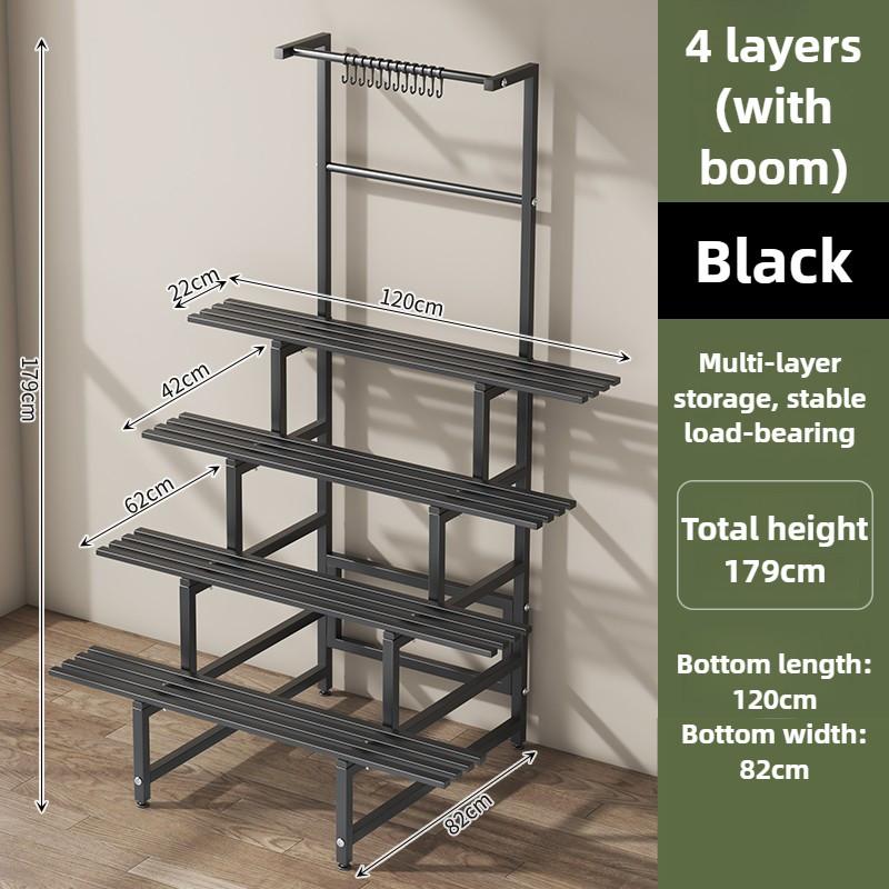Gardens Indoor Plant Rack Stainless Steel Metal Waterproof Flower Step Display Stands Multi-Layer Ladder Shelf
