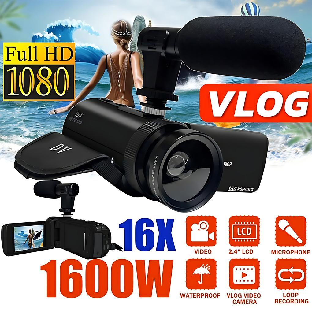 WUUISDNX Compact And Lightweight 1080P Digital Video Camera Vlogging And On Go Recording High-resolution Image ABS Vlog Camcorder