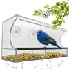 Clear Acrylic Wall-Mounted Bird Feeder with Suction Cups
