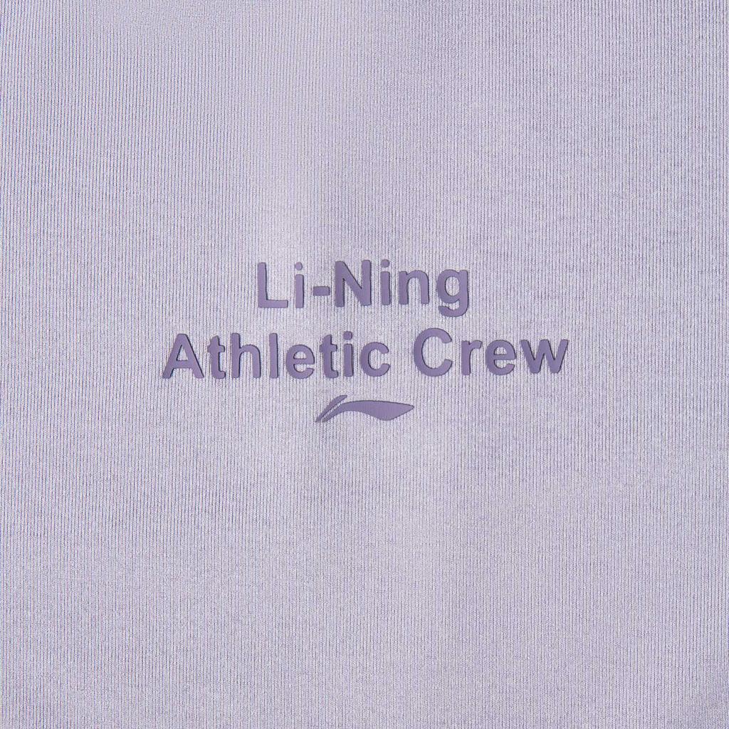 Li Ning Cool Tea Letter Round Neck Ice Silk Quick Dry Comfortable Breathable Versatile Short Sleeve T-Shirt Women Tops Muddy-Gray-Purple ATSV276-8