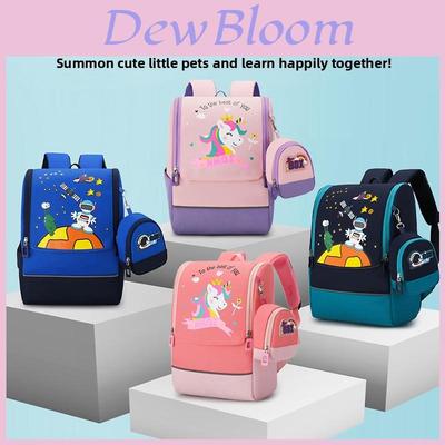 Space Cartoon Kids Backpack With Durable Nylon Material For School Use