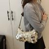 Solid Color Simple Sequin Design Women Casual Shoulder Bag For Daily Use