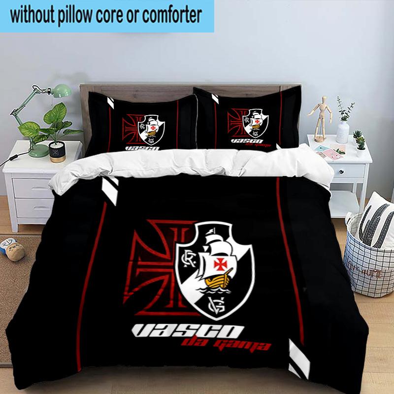 3PCS Vasco Da Gama Crest Design Printed Bedding Set, Includes A Duvet Cover and Two Pillowcases for Bedroom, Suitable for All Seasons