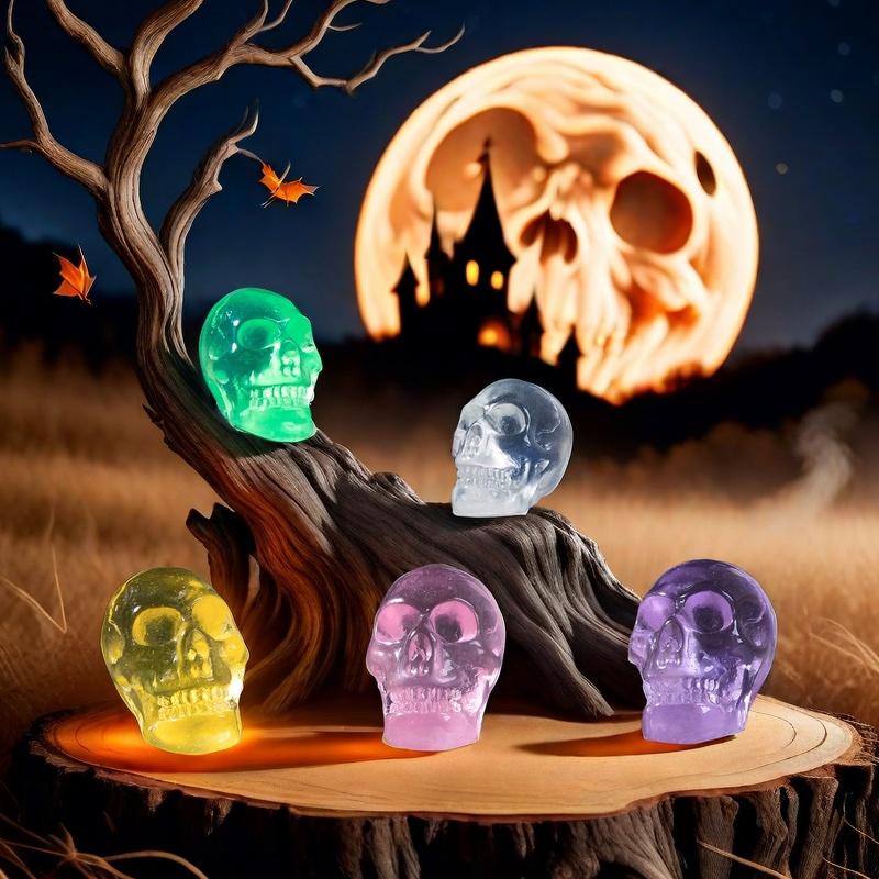 

Micro landscape Halloween night light horror skull DIY decoration accessories mini ornaments as gifts for friends 6 pieces
