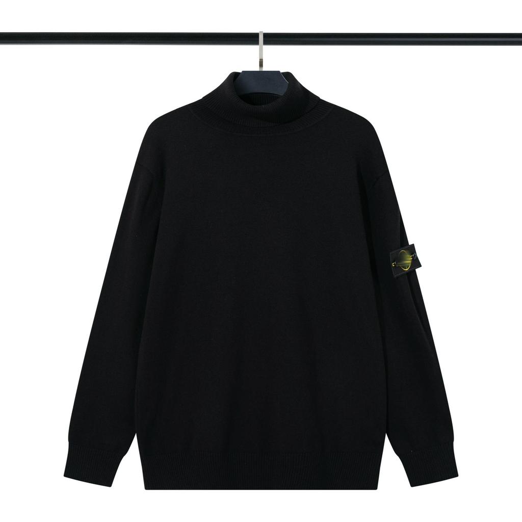 STONE Uniszex Cipzáras Kardigán Álló Galléros Jelvényes Kötött Pulóver Őszre/Télre