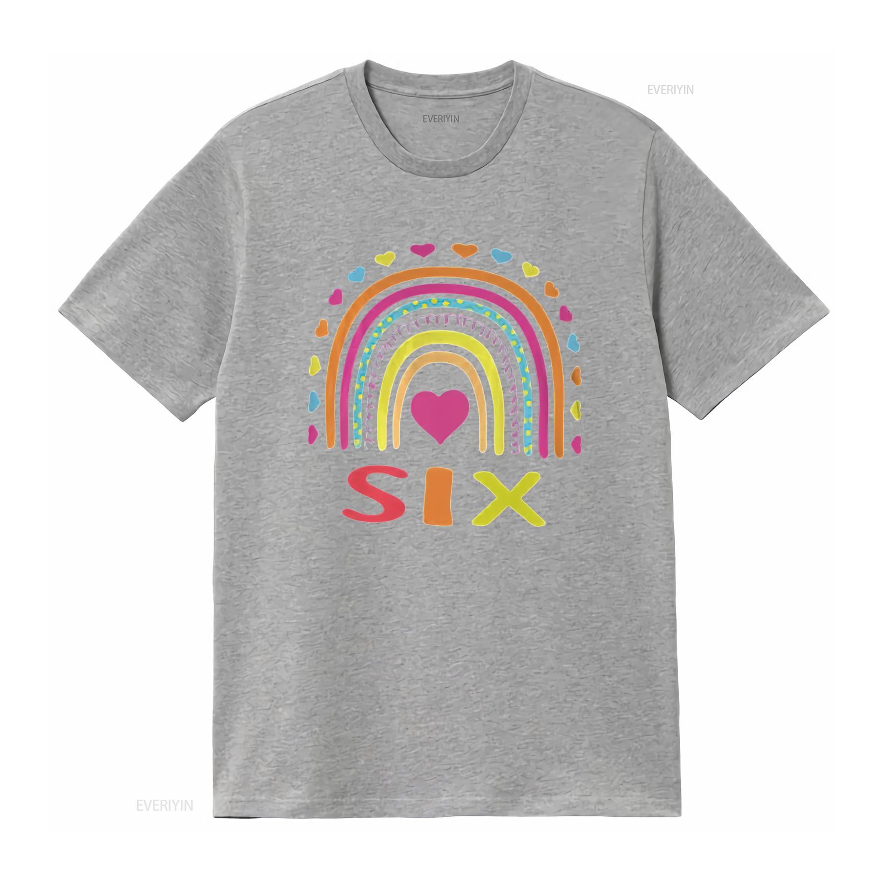 

Womens 6 Years Old Rainbow 6th Birthday For Girls Boys Kids T Shirt White Small vintage Washed Slightly designer clothes S