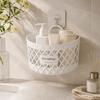 No Drill Hanging Storage Basket Drainage Shelf Toiletry Holder Box Kitchen Storage Basket Home Use