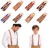 Unisex Y Back Suspenders 3 Clips Adjustable Elastic Braces for Adult Kids