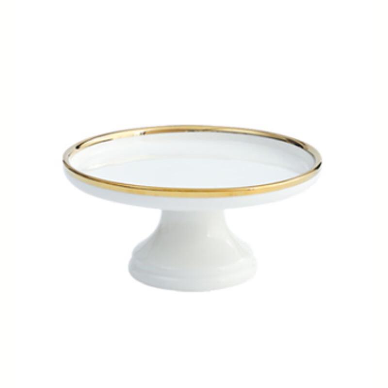 Chabosen 8-inch Elevated White Ceramic Dessert Plate