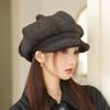 Neuer Herbst- und Winterhut für Frauen mit großem Kopf und kleinem Gesicht, Baskenmütze, lässige und vielseitige achteckige Mütze, koreanische Retro-Baseballkappe