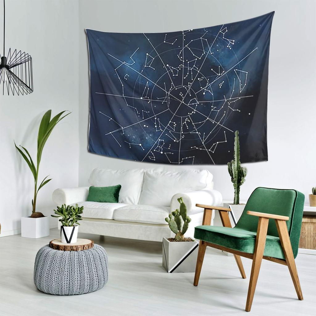 Zodiac Constellations Space Tapestry Decoration Art Aesthetic Tapestries for Living Room Bedroom Home Wall Cloth Wall Hanging