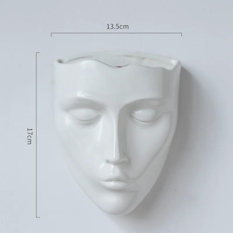 Silent Human Face Ceramic Vase Creative Wall-mounted Vase Table Decoration Plant Pots Flower Arrangement Room Aesthetic Decor