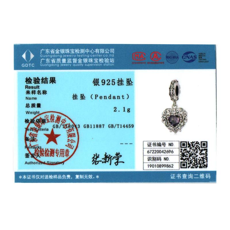 WOSTU 925 Silver Dreamy Purple Heart Charms Safety Chain Space Jewelry Beads Fit Original Bracelet DIY Bangle For Women