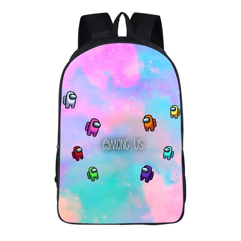 Among Us Kids Backpack Oxford Fabric School Bag Boys Girls 20L Capacity Dual Strap With Air Cushion Straps