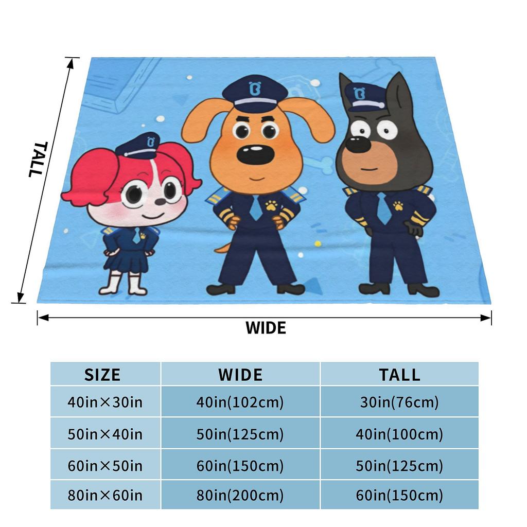 Coperta di Flanella per Bambini con Personaggi dei Cartoni Animati Sheriff Labrador Polizia, Coperte Calde da Divano per Viaggi all'Aperto, Copriletti, Trapunta Sottile