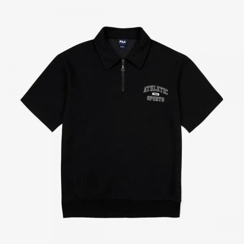 Fila Half Zip ShorT Sleeve T shirT fs2Tsg2102xblk 105(XL)