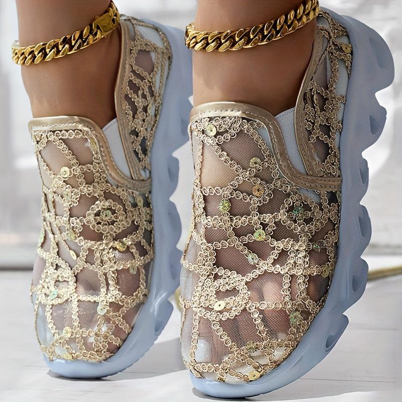 Summer Breathable, Perforated Mesh White Sneakers, Casual Boots, High-heeled, Comfortable, and Cake-soled Women's Shoes
