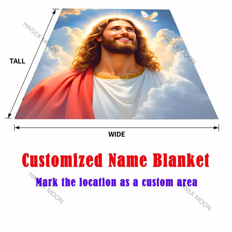 Christian God Jesus Print Blanket Warm Soft Fluffy Kids Adult Luxury Gifts for Sofa Bed Home Outdoor Travel Camping Blanket