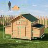 Wooden Chicken Coop for Outdoor Use with 2 Nests, Removable Tray, Perches, Waterproof Roof, 150x100x96.5 Cm, Yellow