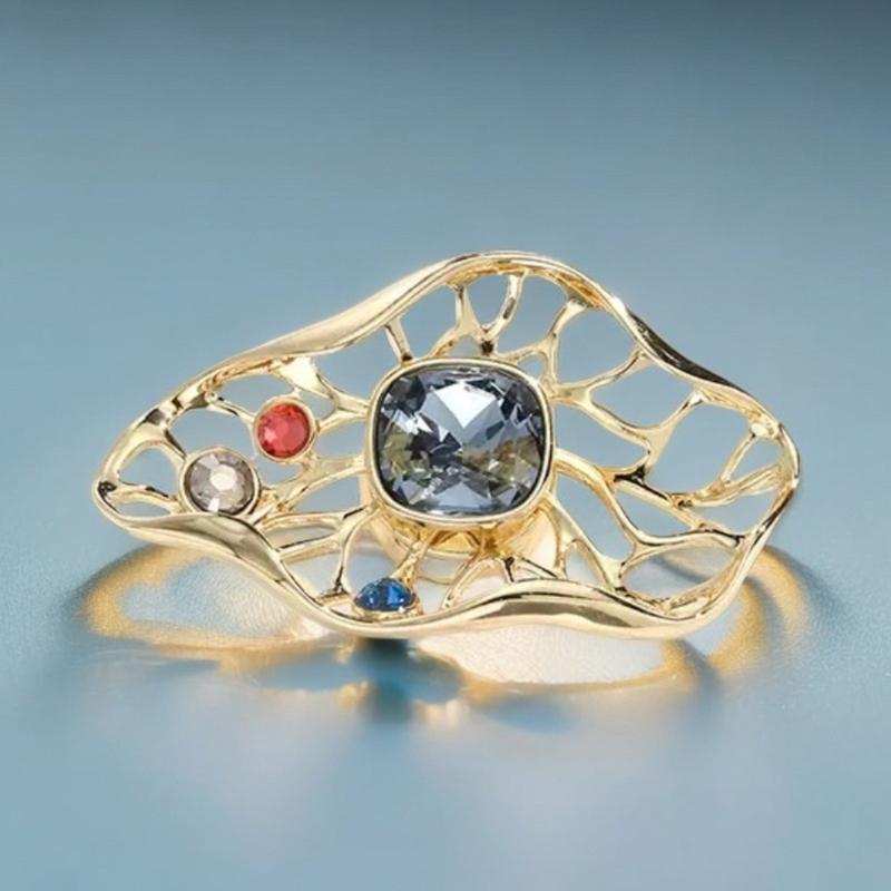 Elegant Magnetic Clasp Brooch Fashionable Alloy Jewelry Accessory For Formal Wear & Daily Parties Lightweight