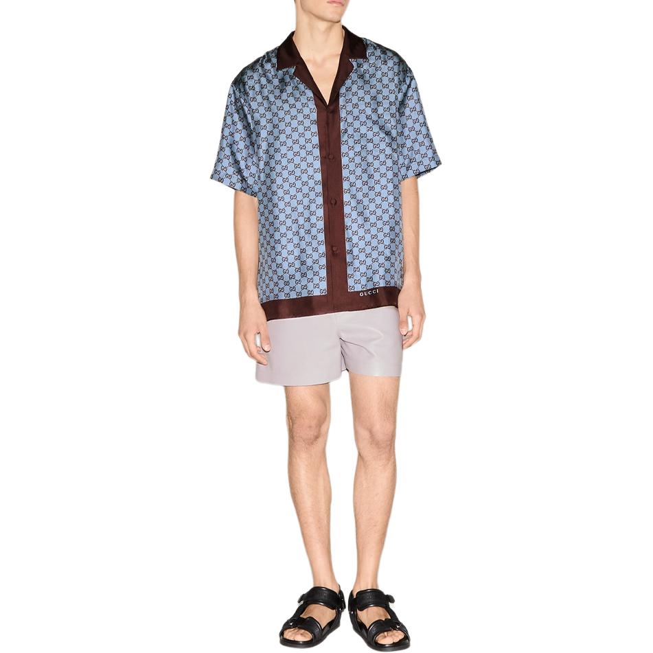GUCCI Regular Fit Printed Silk Twill Shirt 794907-ZASG3-6006
