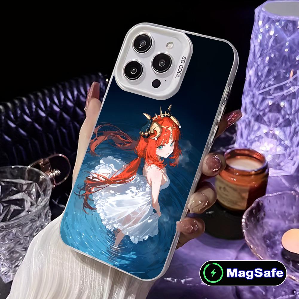 

Game GI Nilou White Translucent MagSafe Mobile Phone Case for iPhone 17 16 15 14 13 12 11 X XR XS 8 7 Air Pro Max Plus Cover iPhone 11 Pro Max