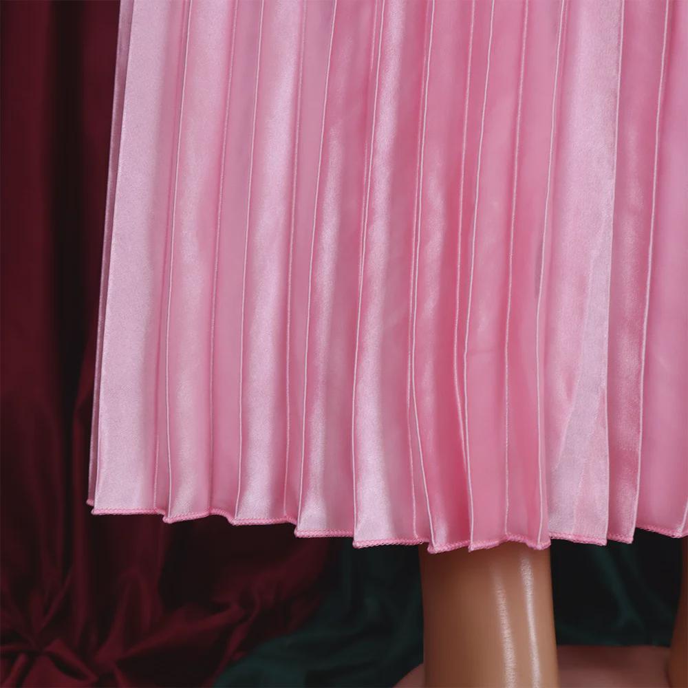 Women's Large Size High Waist Pleated Long Skirt - European & American Style