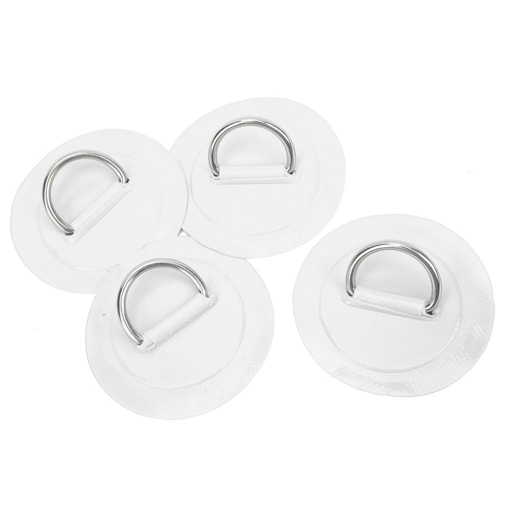 4 Pcs Inflatable Boat D  Pad Patch PVC   Marine Stainless Steel Fixed Buckle(Yellow )