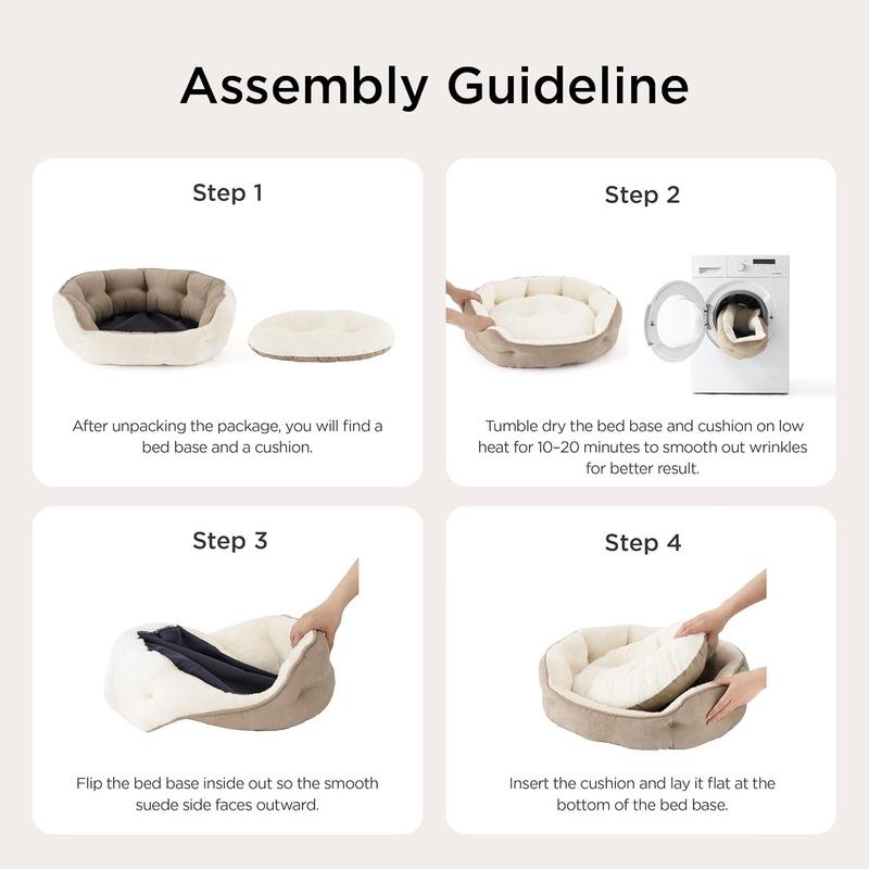 2026 New Arrival Small Dog Bed Washable,Round Cat Beds For Indoor Cats Camel Puppies and kittensNon‑slip Design At the Bottom